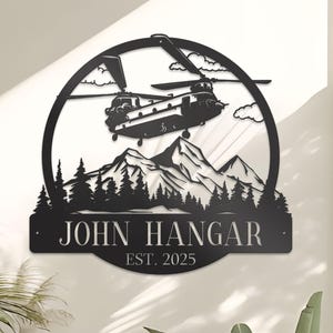 Custom Chinook Helicopter Metal Sign: Personalized Military Aviation Decor