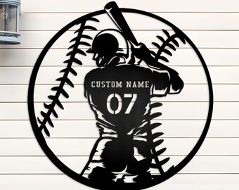 Custom Baseball Metal Sign with LED Lights: Personalized Sports Decor