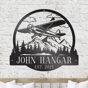 Custom LED Airplane Hangar Sign: Personalized Aviation Decor