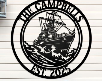 Pirate Warship Metal Wall Art: Nautical Man Cave Decor