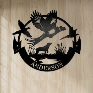 Personalized Duck Hunting Metal Wall Art: Hunter Name Sign, Cabin Decor