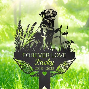 Labrador Retriever Memorial Stake Sign Personalized Pet Grave Markers Sign,Pet Loss Gift,Sympathy Sign,Metal Yard Art,Outdoor Garden Decor