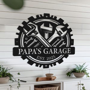 Personalized Metal Garage Sign: Custom Name Wall Art Decor