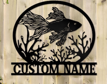 Custom Metal Reef Sign: Fish, Coral, Aquarium Decor