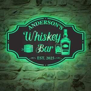 Personalized Bar Sign for Home Bar Decor Custom Bar Whiskey Lover Gift Metal Pub Sign Basement Bar Sign Man Cave Decor Fathers Day Gift