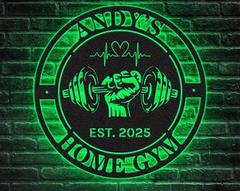 Custom Metal Dumbbell Gym Sign: Personalized Weightlifting Decor
