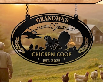 Personalized Chicken Coop Sign,Hen House Coop Sign,Our Little Coop Sign Metal Sign,Metal Chicken Coop Sign,Outdoor Decor,Housewarming Gift