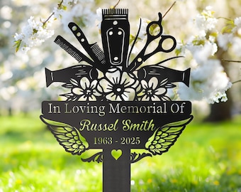 Personalized Hair Stylist Memorial Stake: Sympathy Garden Sign
