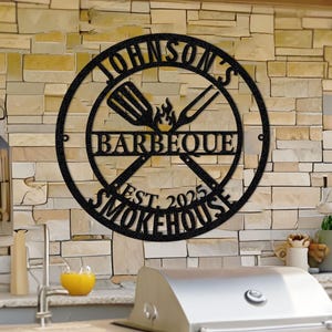 Personalized BBQ Metal Sign: Custom Grill & Smoker Decor