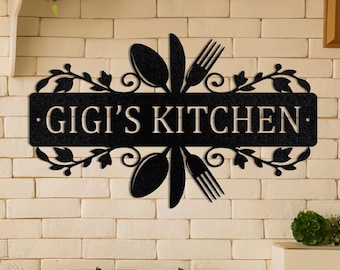 Custom Metal Sign for Kitchen,Kitchen Decor,Kitchen Wall Art,Metal Kitchen Sign,Kitchen Wall Decor,Housewarming Gift,Personalized Name,Gifts