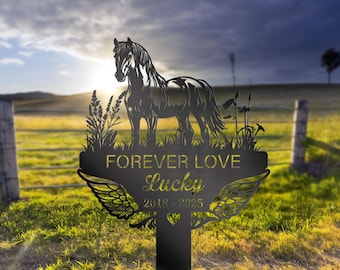 Personalized Horse Memorial Stake: Engraved Pet Grave Marker, Farm Decor