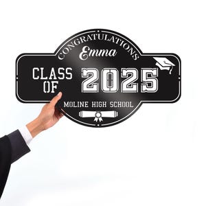 Personalized Class of 2025 Graduation Party Sign. Graduation Decorations 2025, Congrats Grad Sign, Custom Metal Backdrop Sign, Gift