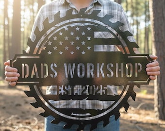Custom Metal Workshop Sign: Personalized Garage, Man Cave, or Mechanic Decor