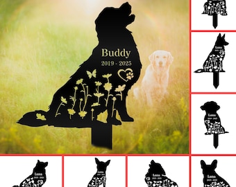 Custom Dog Memorial Stake: Personalized Metal Garden Sign