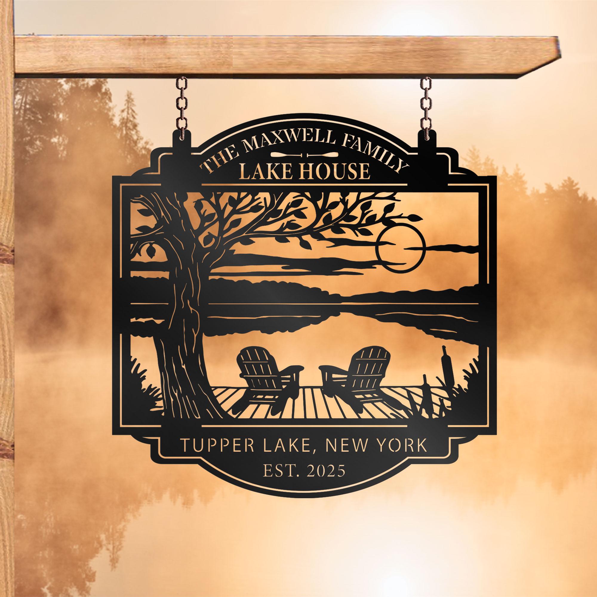 Personalized Lake House Metal Sign: Custom Outdoor Decor - Etsy