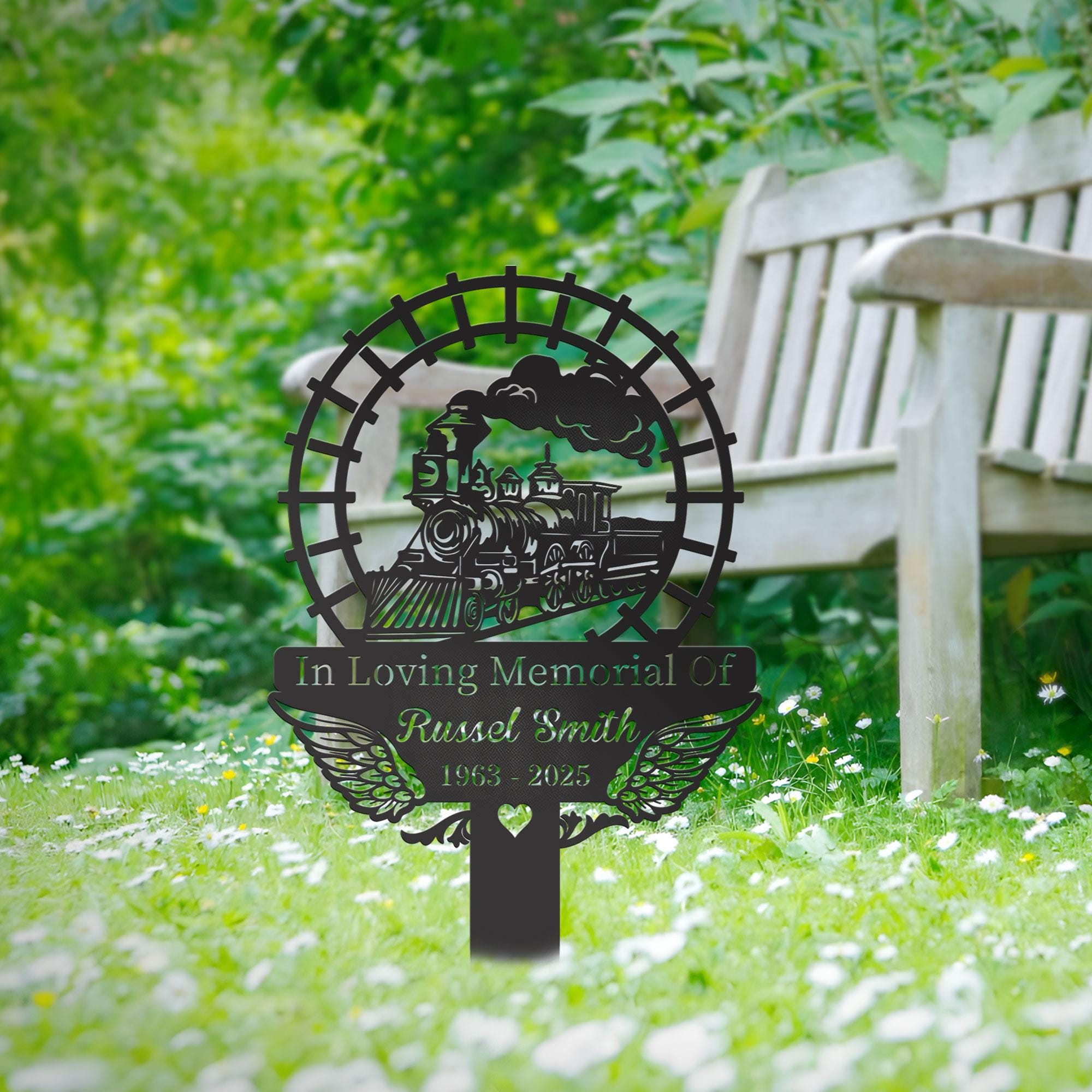 Personalized Train Memorial Stake for Outdoor,metal Stake,train Sign ...