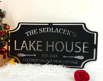 Personalized Lake House Metal Outdoor Sign,Boat Decor,Custom Lake Decor,Lake House Decor,Lake Gifts,Lake House Sign,Dad Gift,Christmas Gifts
