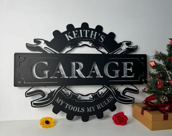 Custom Metal Garage Sign: Personalized Name, Man Cave Decor