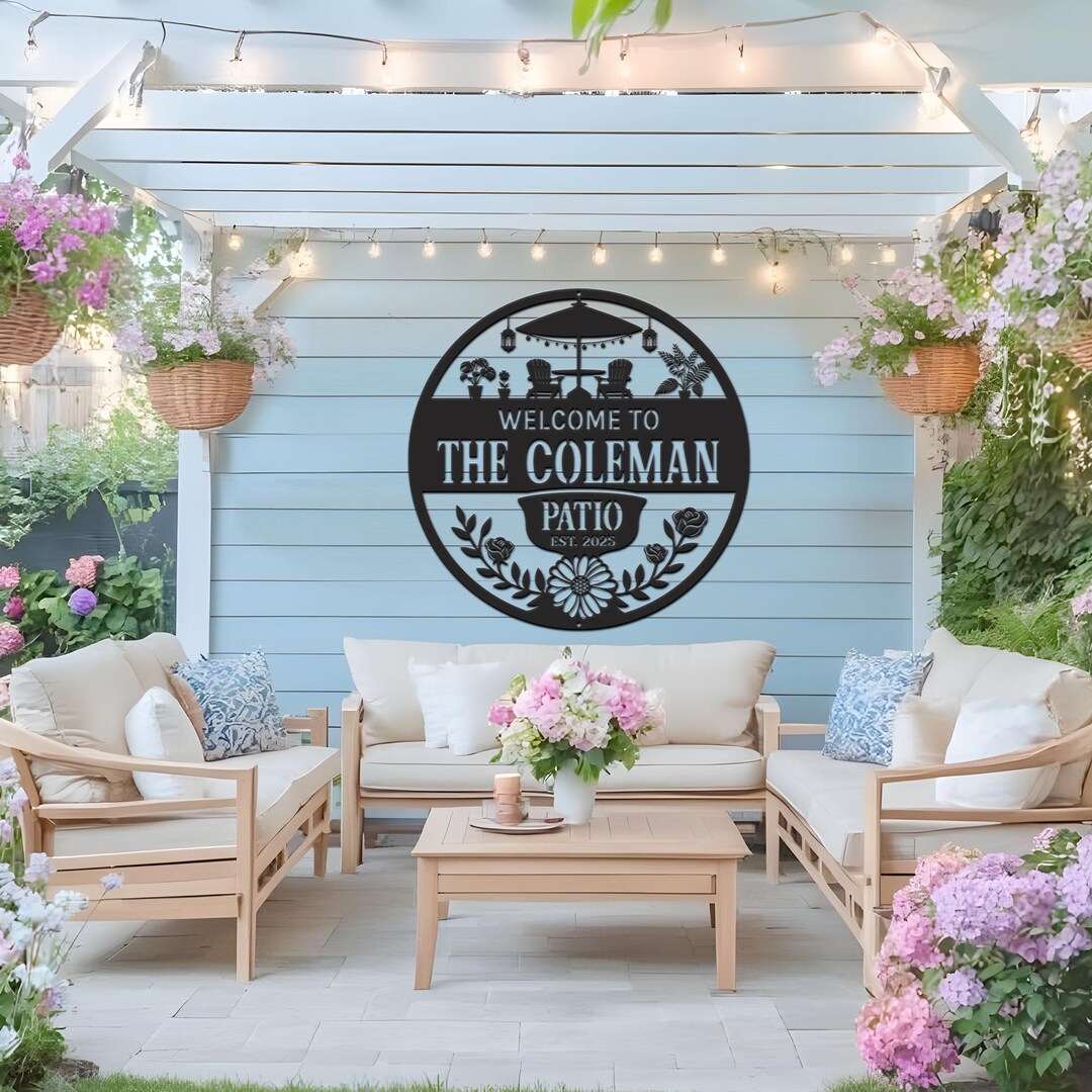 Personalized Metal Patio Sign: Custom Family Name Outdoor Decor - Etsy