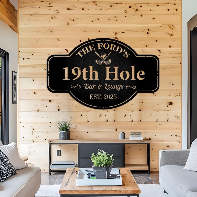Personalized Golf Bar Sign With LED Light: Golfer Gift, Man Cave Decor ...