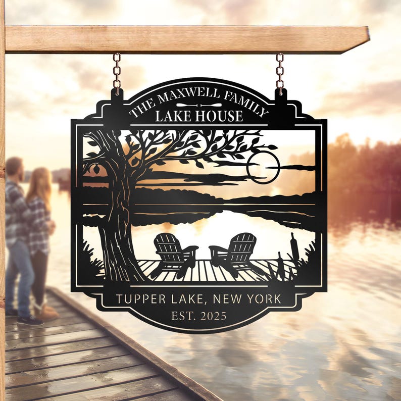 Personalized Lake House Metal Sign: Custom Outdoor Decor - Etsy