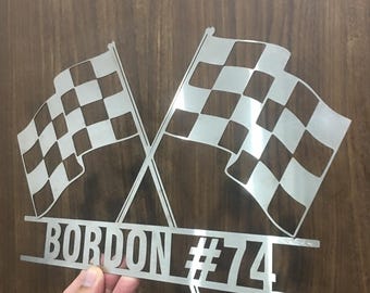 Custom Metal Race Car Sign: Personalized Home Decor
