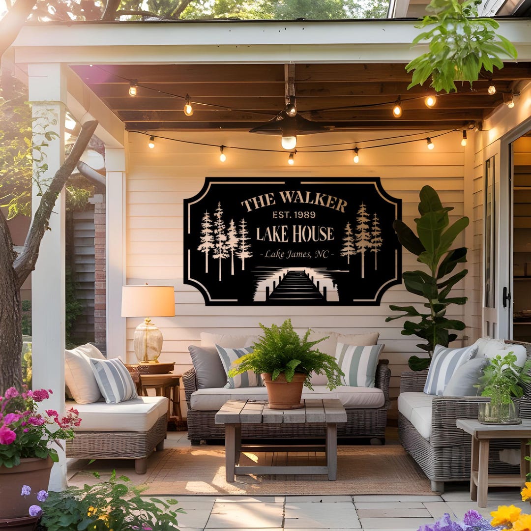 Personalized Metal Lake House Sign: Nautical Decor, Custom Boat Sign - Etsy