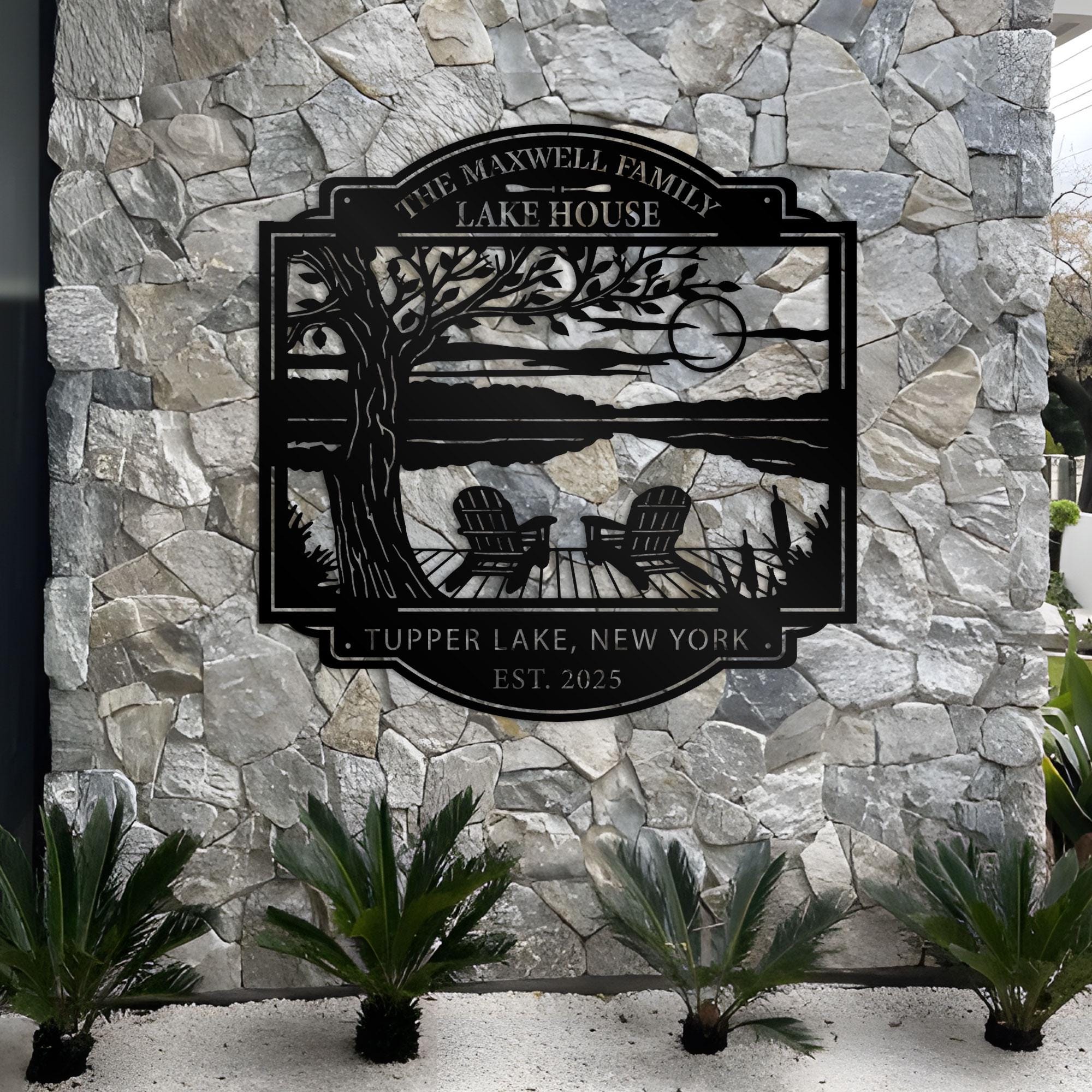 Personalized Lake House Metal Sign: Custom Outdoor Decor - Etsy