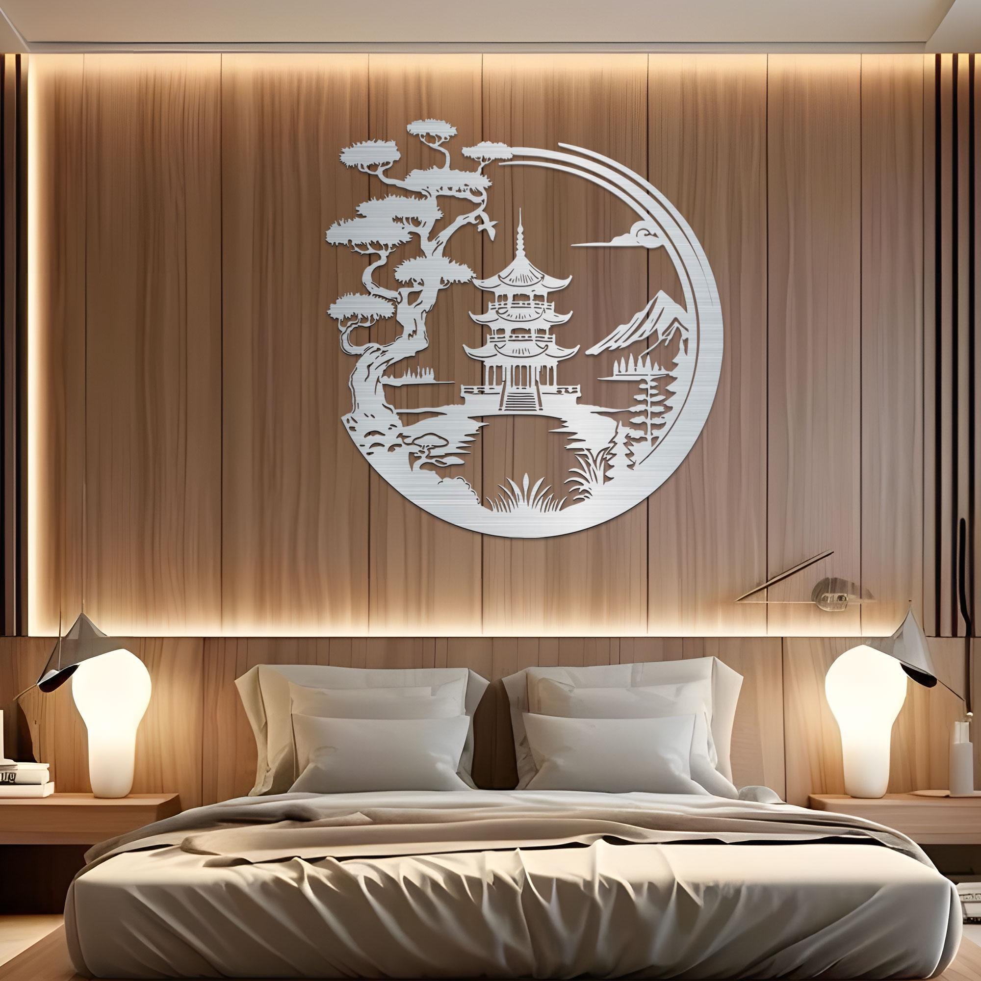 Enso Circle Torii Gate Metal Wall Art: Japanese Bonsai Decor - Etsy UK