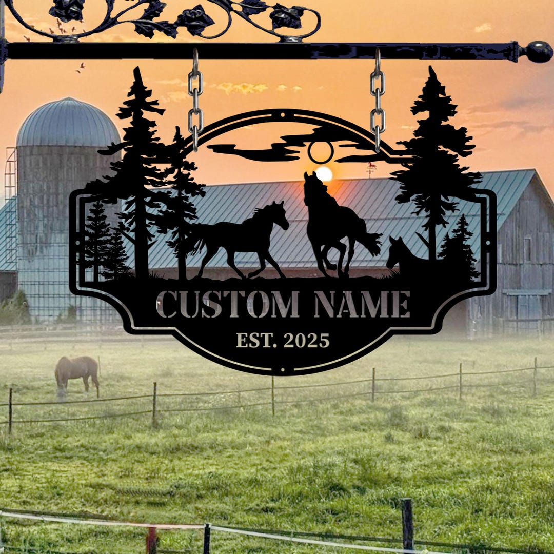 Personalized Metal Farm Sign,horse Ranch Custom,last Name Signs for ...