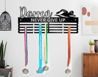 Custom Swimming Medal Hanger: Personalized Sports Award Display
