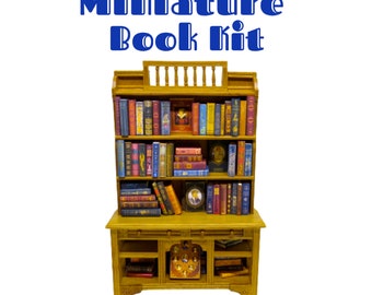 Miniature Dollhouse BOOK KIT - Over 100 Vintage Book Covers - Any Scale