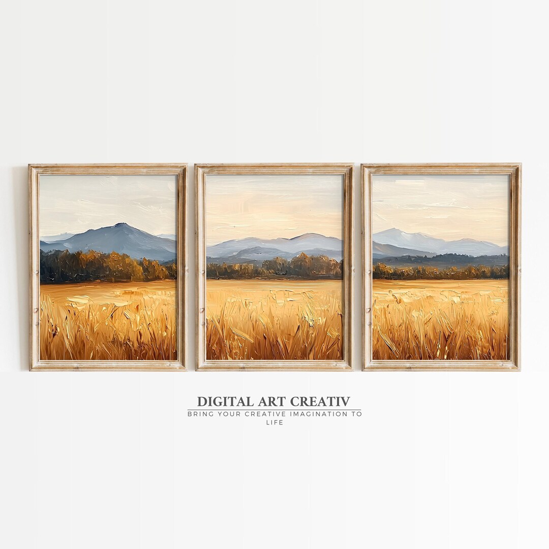 Set of 3 Landscape Printable Wall Art | Vintage Mountain and Landscape ...