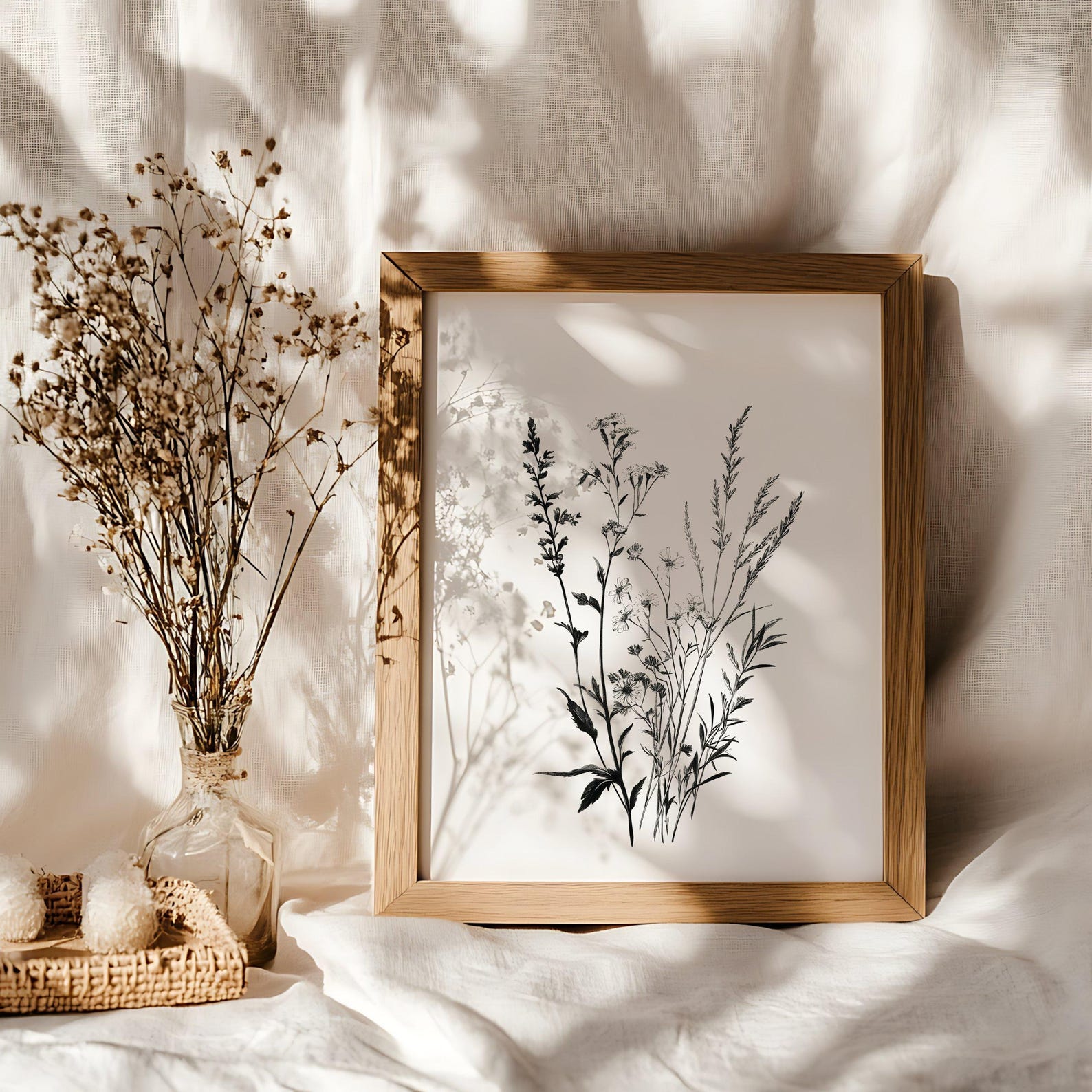 Picture Idea: Rustic Floral Pencil Drawing