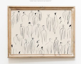 Vintage Figure Art Print | Antique Sketch Wall Art | vintage sketch | Minimalist Vintage Wall Print | abstract prints | Digital Download