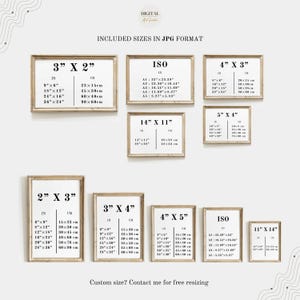 Pode incluir: Uma impress&atilde;o de arte digital mostrando v&aacute;rios tamanhos de impress&atilde;o emoldurados em polegadas e cent&iacute;metros. Os tamanhos incluem 3" x 2", 4" x 3", 5" x 4", 2" x 3", 3" x 4", 4" x 5", ISO e 11" x 14". Inclui o texto "DIGITAL Art Studio".