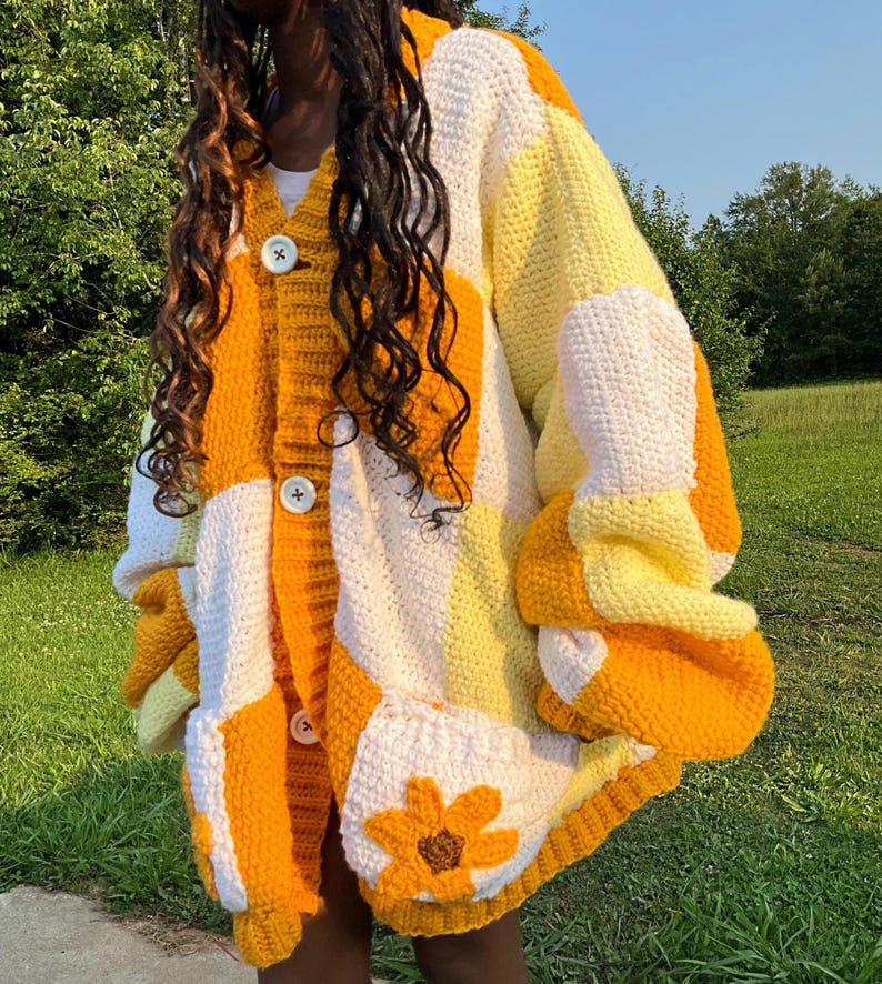Turquoise Sunflower Print Buttoned Cardigan Sweater