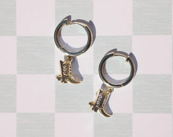 Boot Scootin’ Cowboy Boot Earring | Lightweight Water-resistant 14k Thick Gold-plated Jewelry