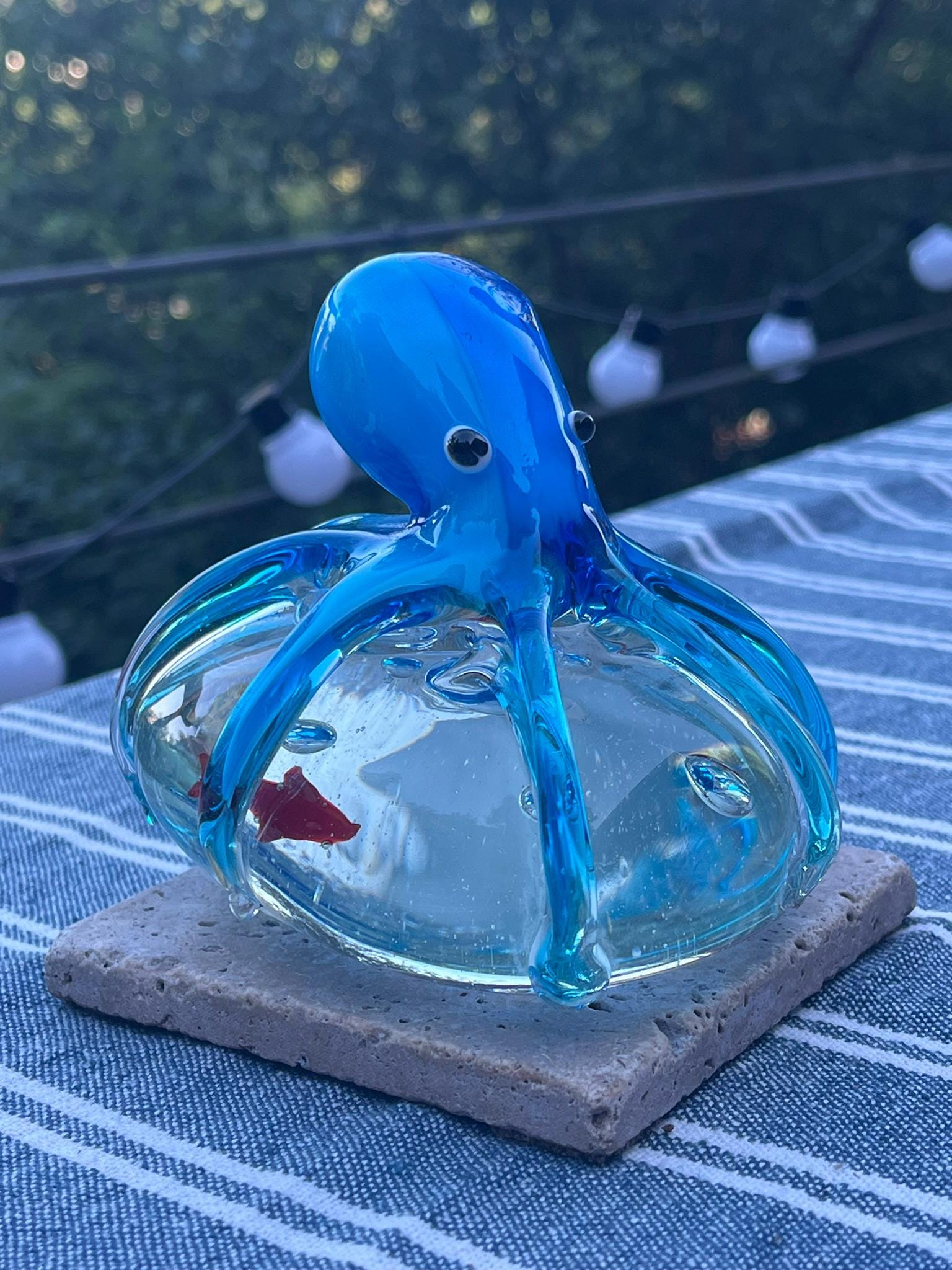 Palline In Vetro Murano Set 6 Palle Di Natale Colore Turchese In Vetro - Foto 9