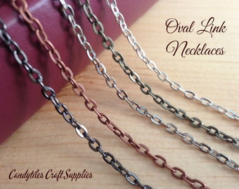 25pk..Vintage Style Chain Necklaces....Mix and Match your colors...OLC24 Oval Link Chains