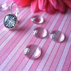 10pk..12mm Earring Trays with Glass Inserts... Make matching earrings to go with your pendants image 2
