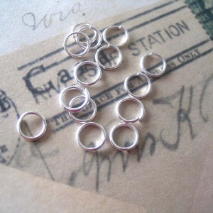 50...6mm Shiny Silver Split Jump Rings image 2