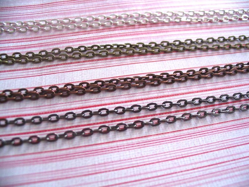 20pk Vintage Style Chain Necklaces....Mix and Match...Gun Metal..Antique Brass..Copper..Silver..OLC24 Oval Link Chains image 4