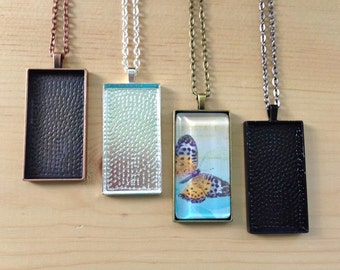 10 Rectangle Pendant Trays...Mix and Match your colors...Size 1 x 2...CRPT