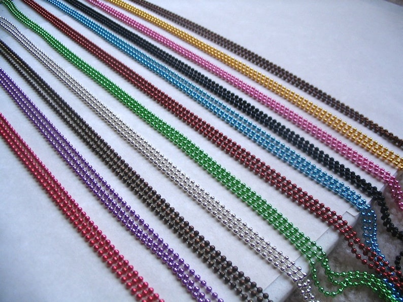 5pc...2.4mm Colored Ball Chains. Mix and Match Any Color. Great for ...
