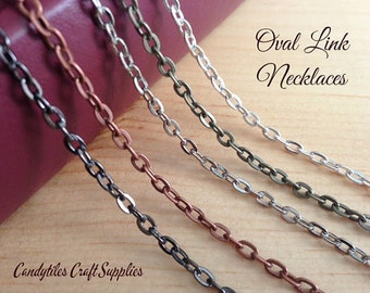 30 Vintage Style Chain Necklaces....Mix and Match your colors...OLC24 Oval Link Chains