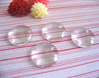 20 pk...18mm Circle Glass Tiles...Cabochons...Great for earrings, rings, and pendant trays