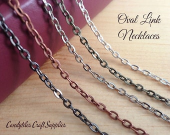 100pk... Vintage Style Chain Necklaces....Mix and Match your colors...OLC24 Oval Link Chains