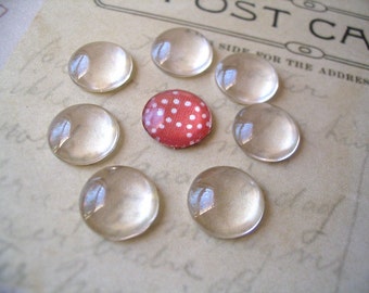 20...12mm Domed Glass Cabochons. Great for  Rings, and pendant settings.glass tiles for pendants