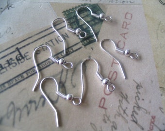 100 Silver Plated Earring Earwire hooks...SPEH